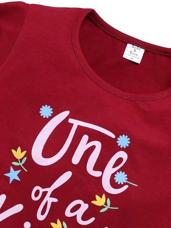 Maroon_And_Pink_Cotton_T-Shirt_Pajama_Night_Suit_Set_For_Girls