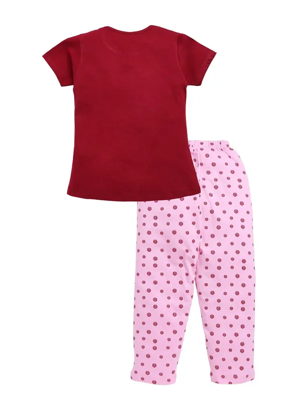 Maroon_And_Pink_Cotton_T-Shirt_Pajama_Night_Suit_Set_For_Girls
