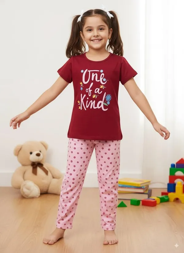 Maroon_And_Pink_Cotton_T-Shirt_Pajama_Night_Suit_Set_For_Girls