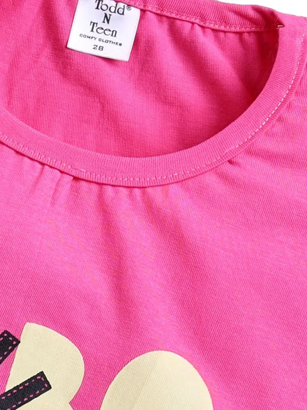 Pink_Cotton_T-Shirt_Pajama_Night_Suit_Set_For_Girls
