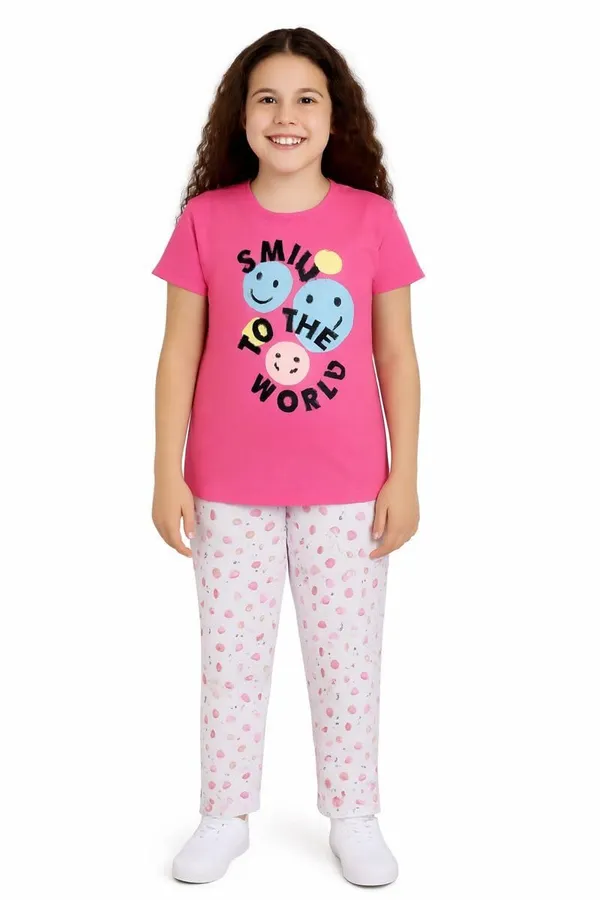 Pink_Cotton_T-Shirt_Pajama_Night_Suit_Set_For_Girls