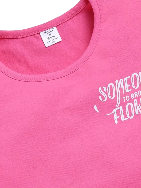 Pink_Cotton_T-Shirt_Pajama_Night_Suit_Set_For_Girls