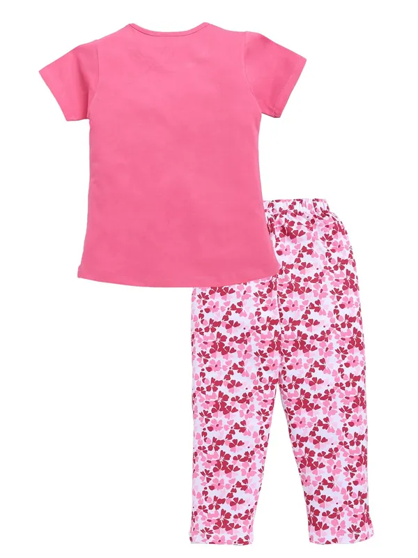 Pink_Cotton_T-Shirt_Pajama_Night_Suit_Set_For_Girls