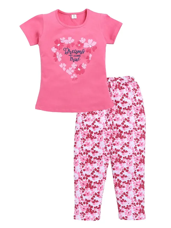 Pink_Cotton_T-Shirt_Pajama_Night_Suit_Set_For_Girls