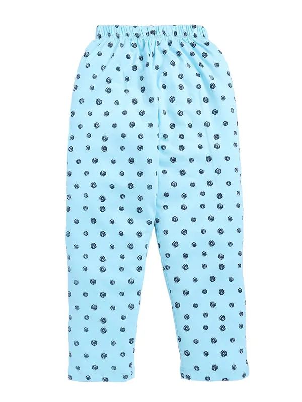 Sky_Blue_And_Navy_Cotton_T-Shirt_Pajama_Night_Suit_Set_For_Girls