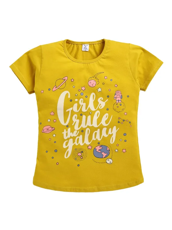 Mustard_Yellow_Cotton_T-Shirt_Pajama_Night_Suit_Set_For_Girls