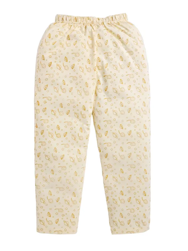 Mustard_Yellow_Cotton_T-Shirt_Pajama_Night_Suit_Set_For_Girls