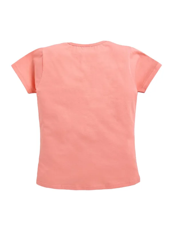 Peach_And_Grey_Cotton_T-Shirt_Pajama_Night_Suit_Set_For_Girls