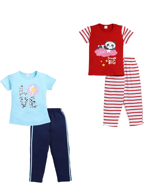 Multicolor_Cotton_T-Shirt_Pajama_Night_Suit_Combo_For_Girls_Pack_Of_2
