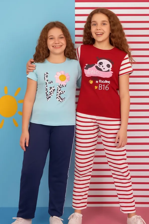 Multicolor_Cotton_T-Shirt_Pajama_Night_Suit_Combo_For_Girls_Pack_Of_2