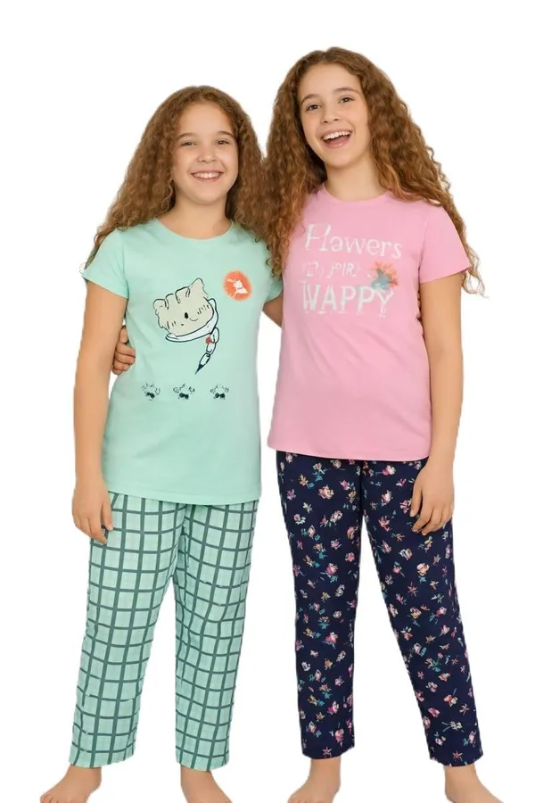 Multicolor_Cotton_T-Shirt_Pajama_Night_Suit_Combo_For_Girls_Pack_Of_2