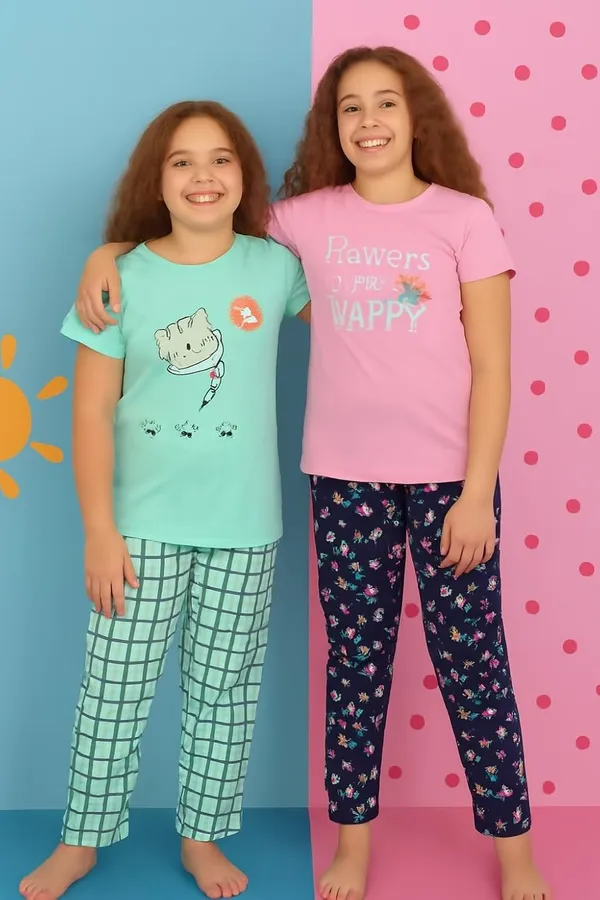Multicolor_Cotton_T-Shirt_Pajama_Night_Suit_Combo_For_Girls_Pack_Of_2