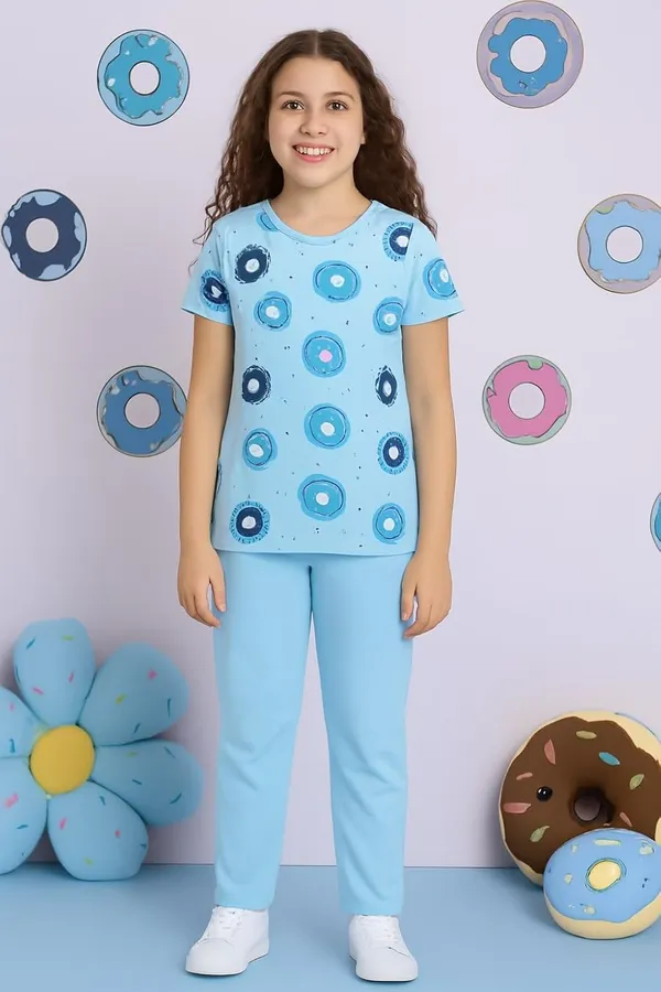 Blue_Cotton_T-Shirt_Pajama_Night_Suit_Set_For_Girls