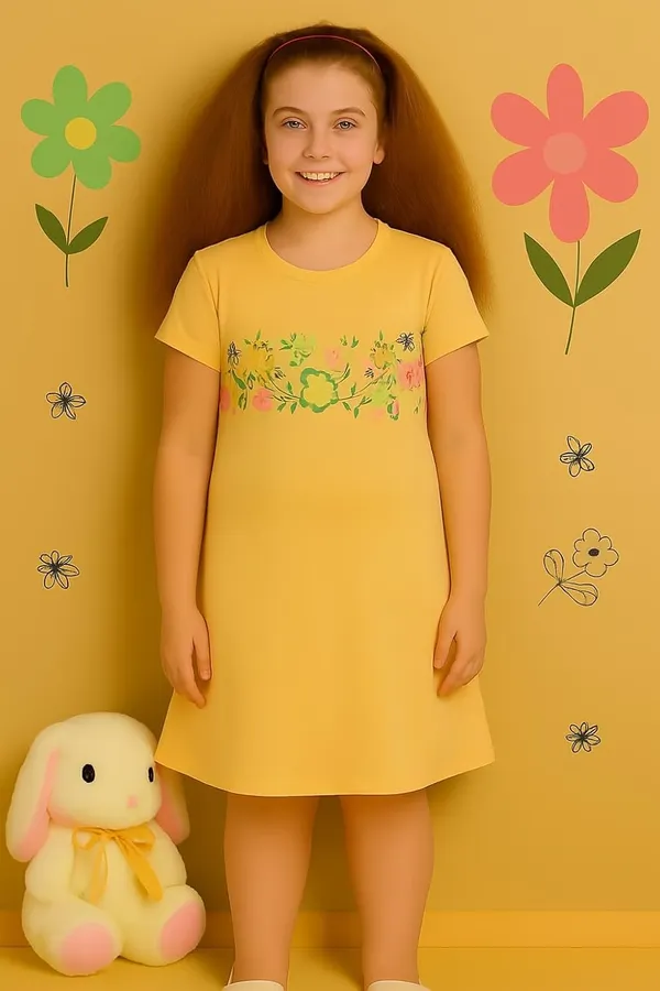 Yellow_Cotton_Nighty_For_Girls