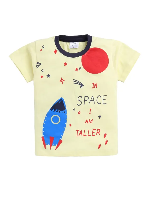 Yellow_Cotton_T-Shirt_Shorts_Set_For_Boys