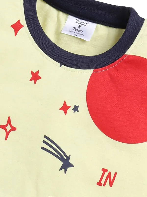 Yellow_Cotton_T-Shirt_Shorts_Set_For_Boys