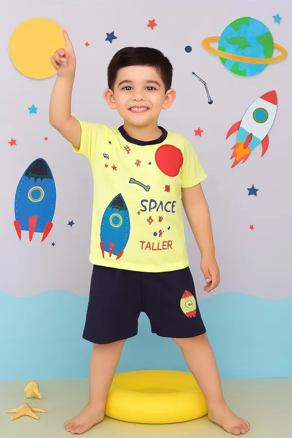 Yellow_Cotton_T-Shirt_Shorts_Set_For_Boys