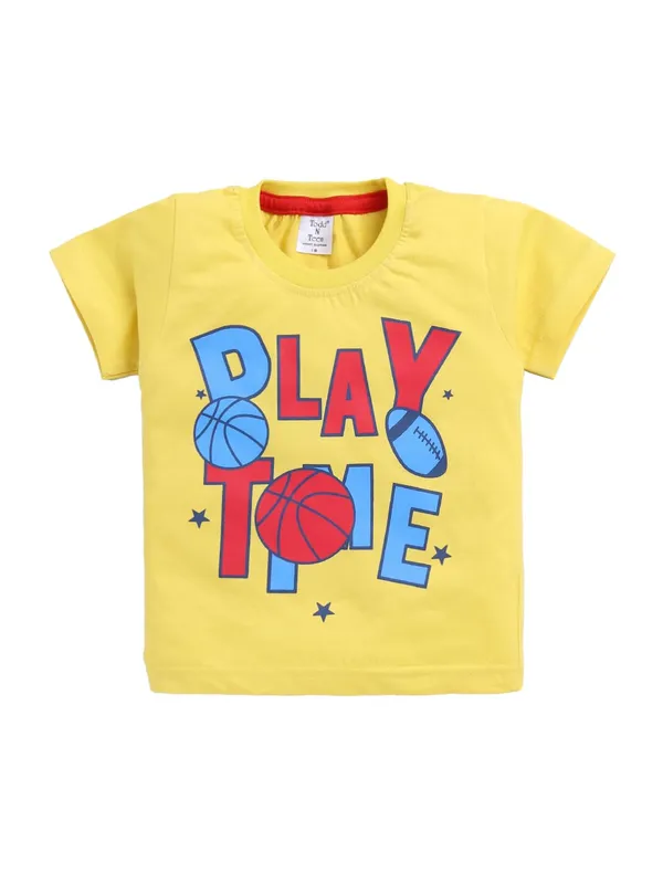 Yellow_Cotton_T-Shirt_Shorts_Set_For_Boys