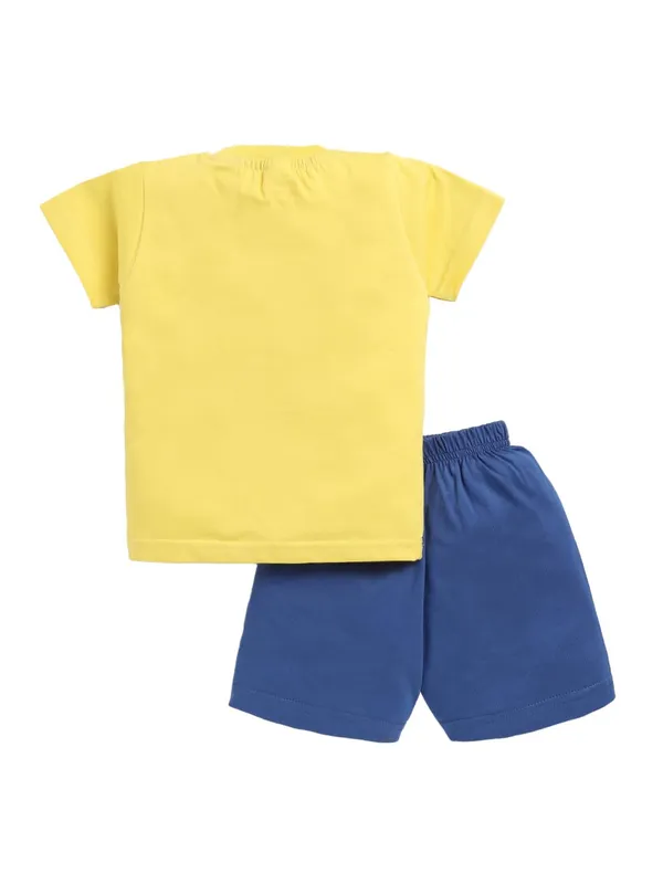 Yellow_Cotton_T-Shirt_Shorts_Set_For_Boys