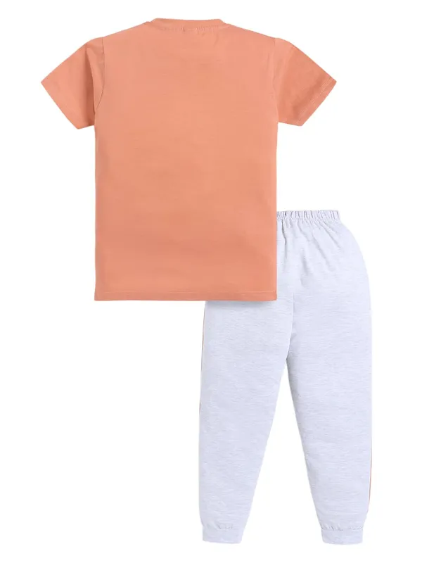 Peach_And_White_Cotton_T-Shirt_Track_Pant_Joggers_Set_For_Boys