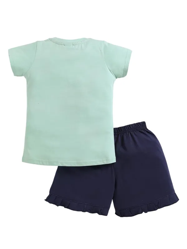 Green_And_Navy_Cotton_T-Shirt_Shorts_Set_For_Girls