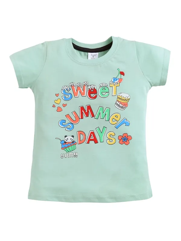 Green_And_Navy_Cotton_T-Shirt_Shorts_Set_For_Girls