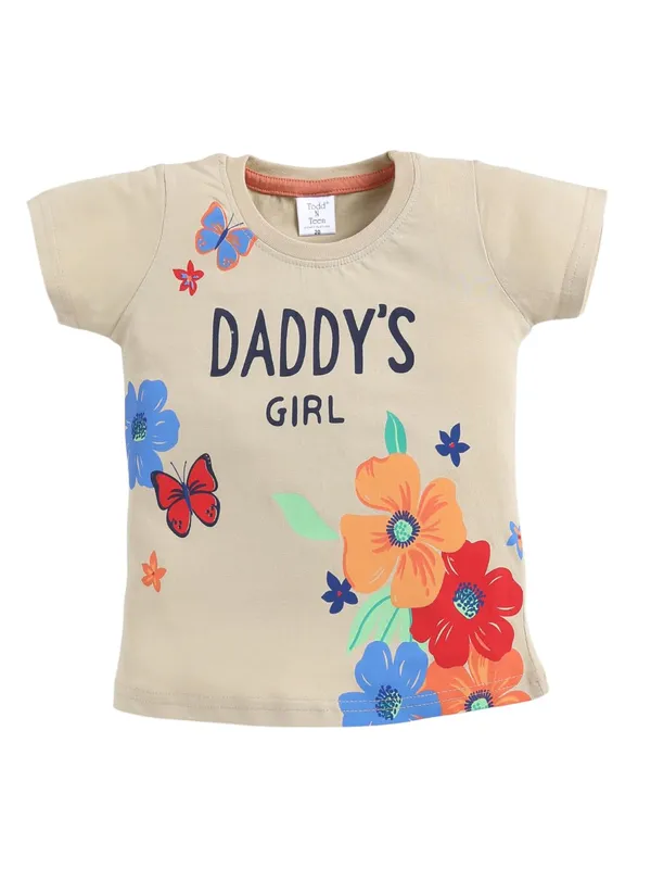 Beige_And_Orange_Cotton_T-Shirt_Shorts_Set_For_Girls