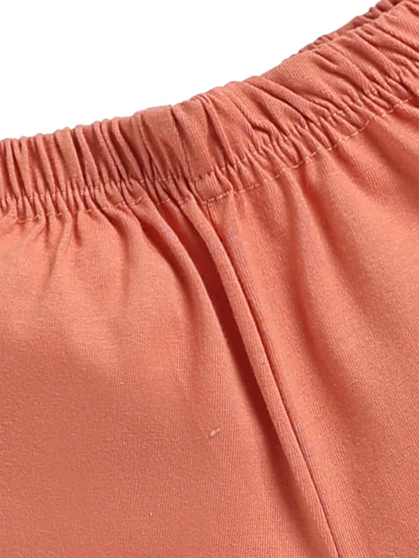 Beige_And_Orange_Cotton_T-Shirt_Shorts_Set_For_Girls
