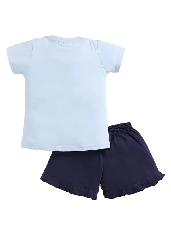 Sky_And_Navy_Cotton_T-Shirt_Shorts_Set_For_Girls