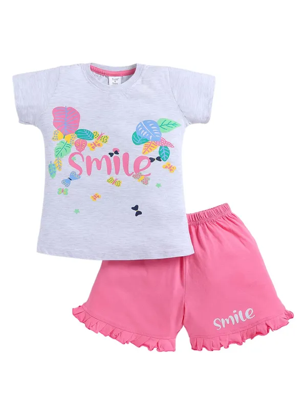 Grey_And_Pink_Cotton_T-Shirt_Shorts_Set_For_Girls