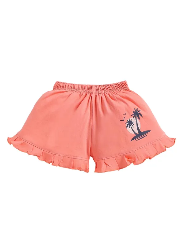 Pink_And_Orange_Cotton_T-Shirt_Shorts_Set_For_Girls