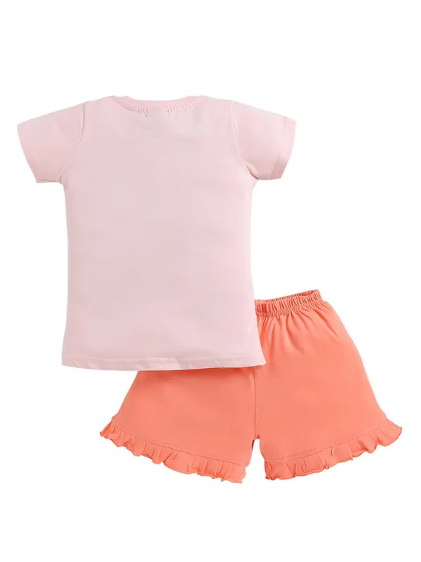 Pink_And_Orange_Cotton_T-Shirt_Shorts_Set_For_Girls