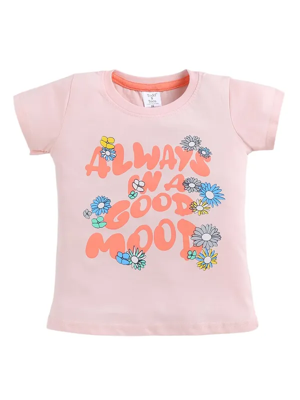 Pink_And_Orange_Cotton_T-Shirt_Shorts_Set_For_Girls