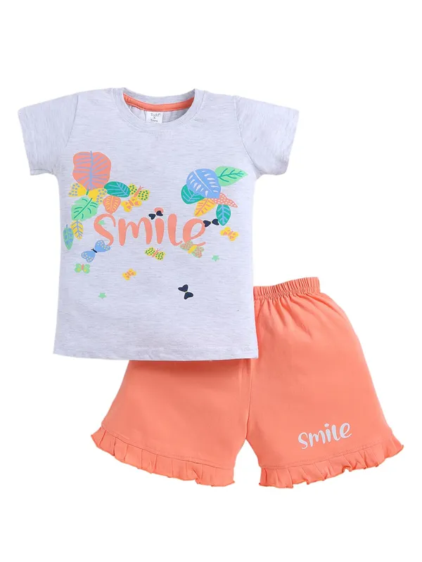 Grey_And_Orange_Cotton_T-Shirt_Shorts_Set_For_Girls