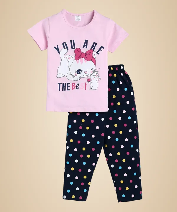Pink_And_Black_Cotton_T-Shirt_Pajama_Night_Suit_Set_For_Girls