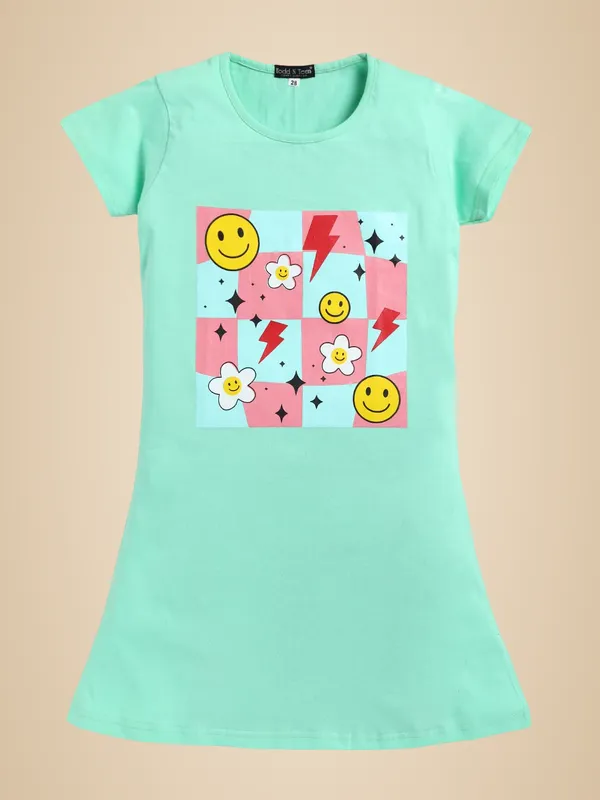 Sea_Green_Cotton_Nighty_For_Girls