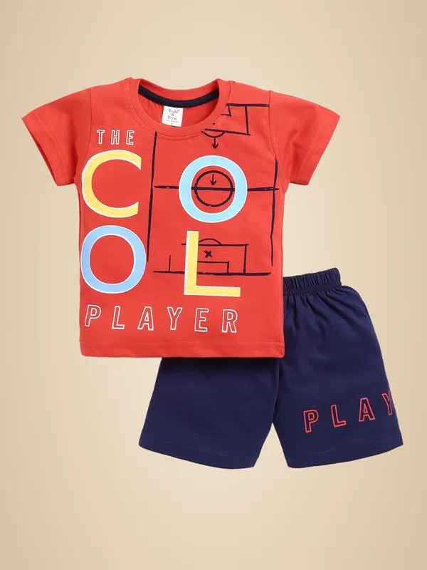 Orange_And_Blue_Cotton_T-Shirt_Shorts_Set_For_Boys