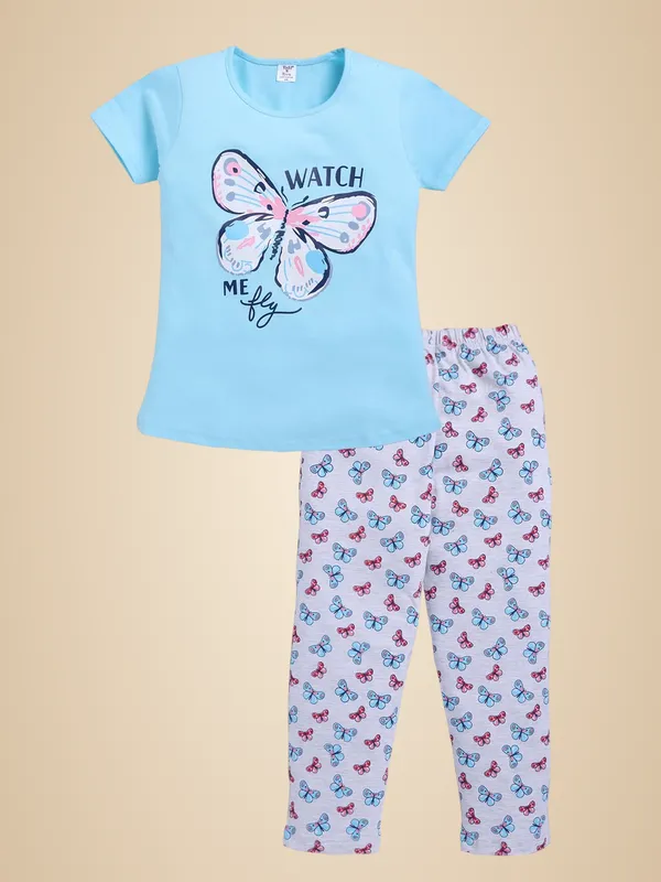 Blue_And_Grey_Cotton_T-Shirt_Pajama_Night_Suit_Set_For_Girls