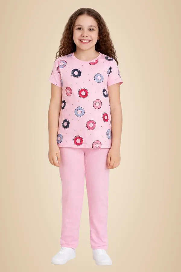 Pink_Cotton_T-Shirt_Pajama_Night_Suit_Set_For_Girls