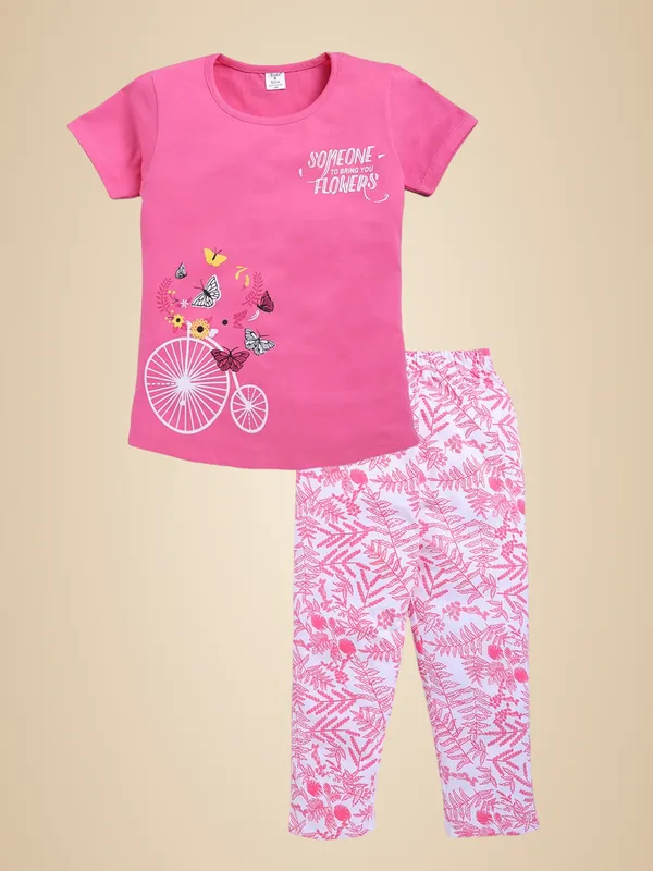 Pink_Cotton_T-Shirt_Pajama_Night_Suit_Set_For_Girls