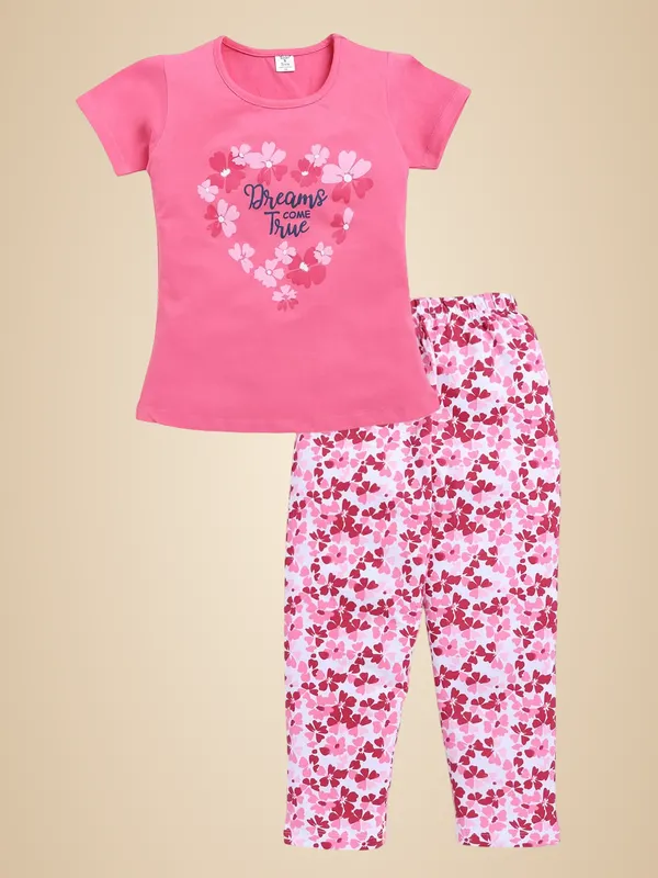Pink_Cotton_T-Shirt_Pajama_Night_Suit_Set_For_Girls