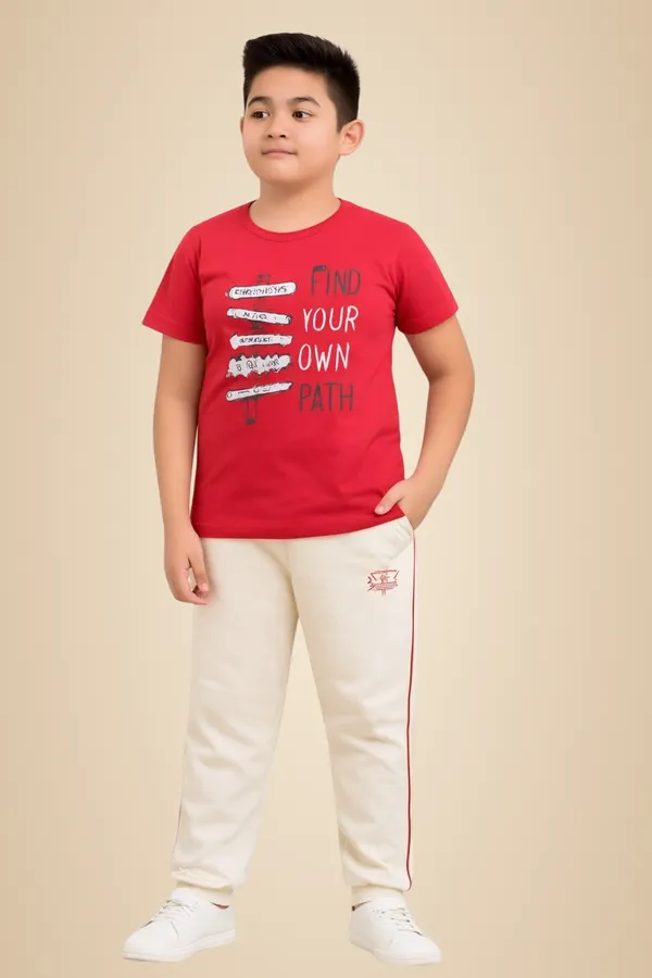 Red_Cotton_T-Shirt_Track_Pant_Joggers_Set_For_Boys