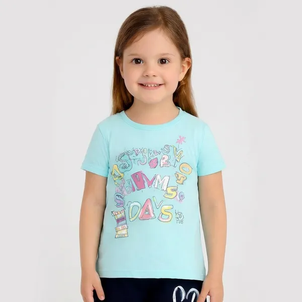 Blue_Cotton_T-Shirt_Shorts_Set_For_Girls