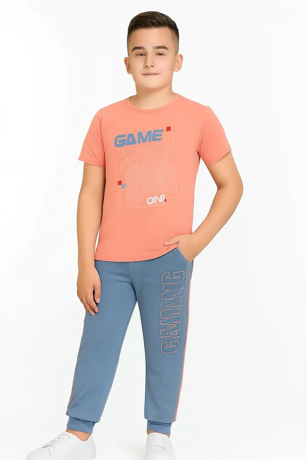 Peach_And_Grey_Cotton_T-Shirt_Track_Pant_Joggers_Set_For_Boys