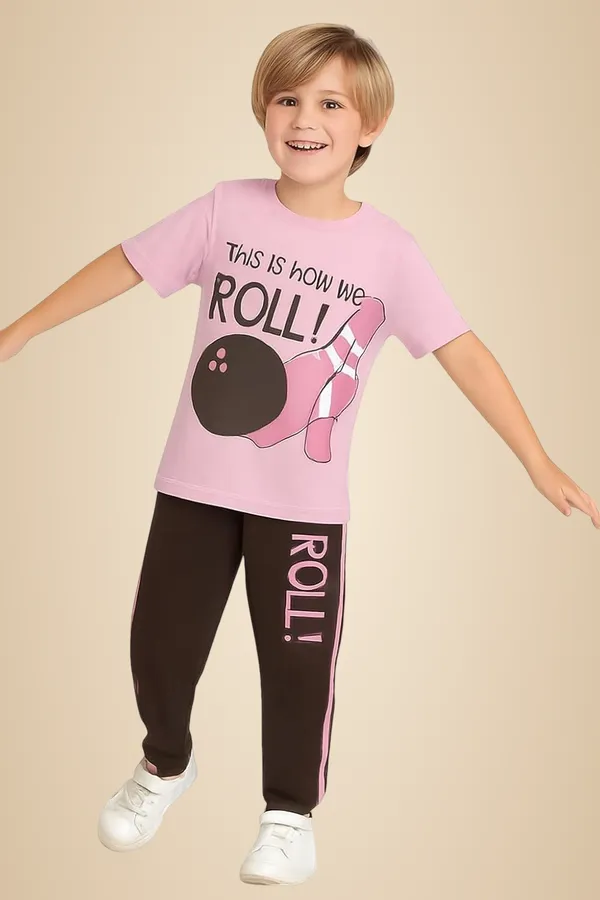 Pink_And_Mauve_Brown_Cotton_T-Shirt_Track_Pant_Joggers_Set_For_Boys