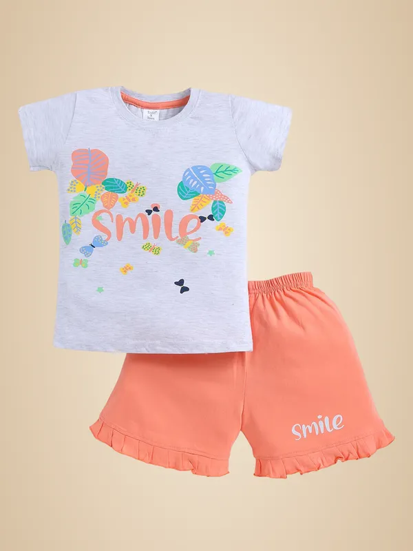 Grey_And_Orange_Cotton_T-Shirt_Shorts_Set_For_Girls