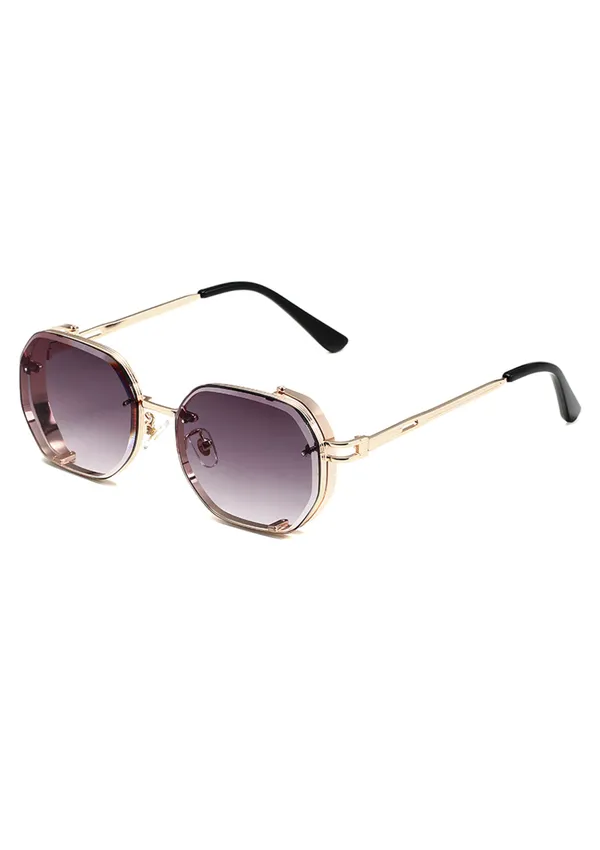 Black_And_Golden_Round_Double_Frame_Sunglasses_With_Gradient_Lenses