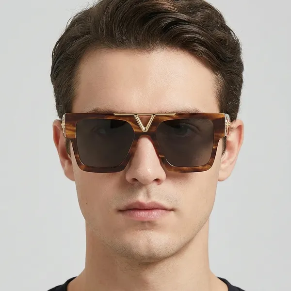 Brown_Oversized_Square_Frame_Sunglasses_With_Metal_Accents