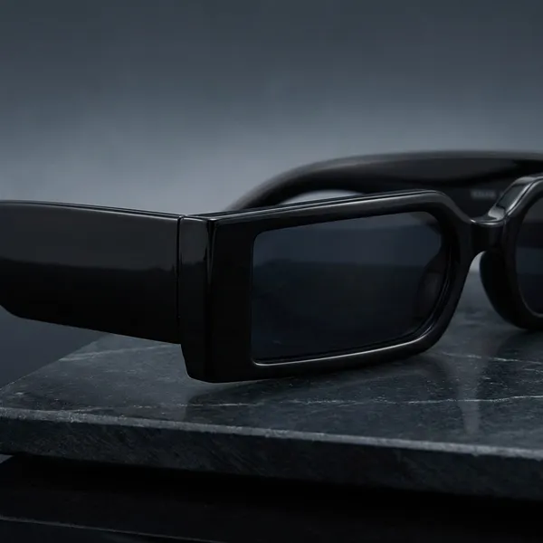 Black_Rectangular_Retro_Sunglasses_Frame_With_Dark_Lenses