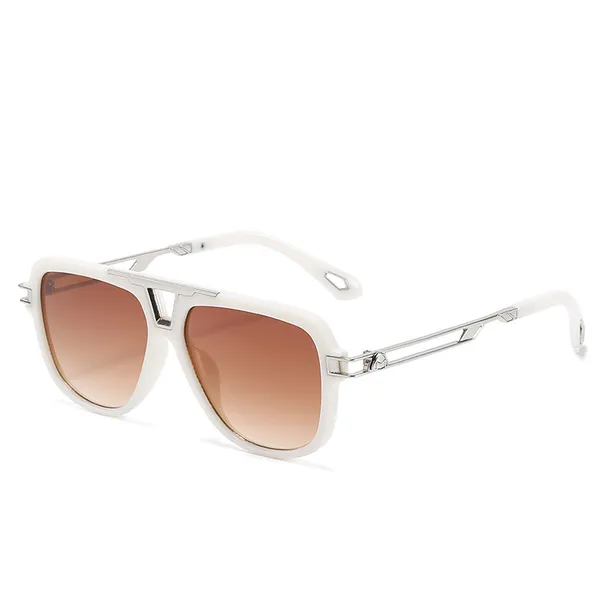 White_And_Brown_Aviator_Sunglasses_With_Gradient_Lens